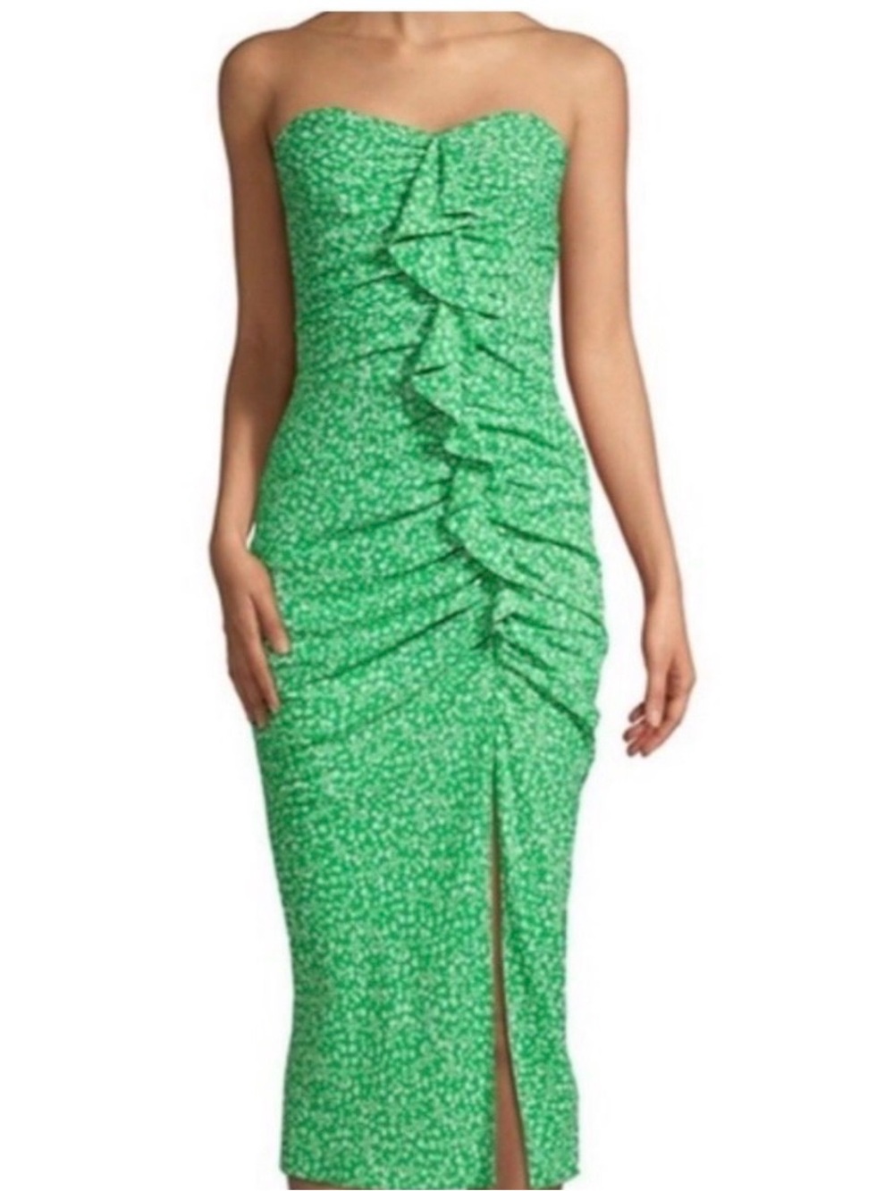 Likely Jordana Floral Ali Strapless Ruffle Dress Size 10 NWT Retail $200
